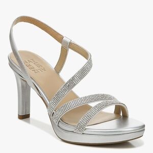 Naturalizer Silver Strappy Heels